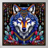 Colorful Wolf Poster (Voorkant)