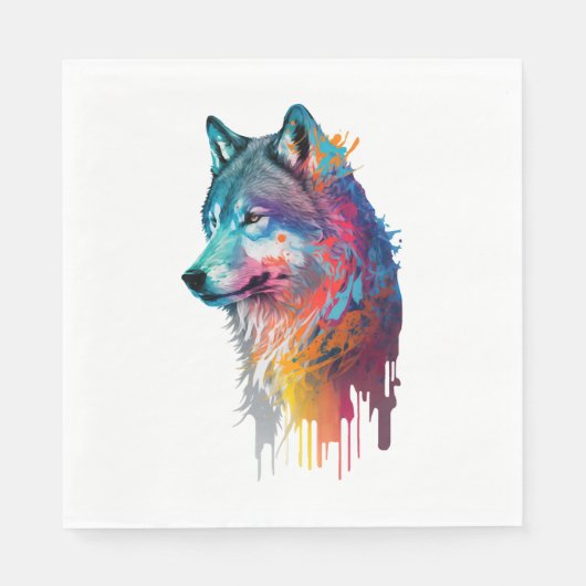 Colorful Wolf Servet (Voorkant)