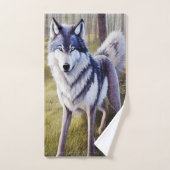 Colorful Wolf Standing Bad Handdoek (Handdoek)