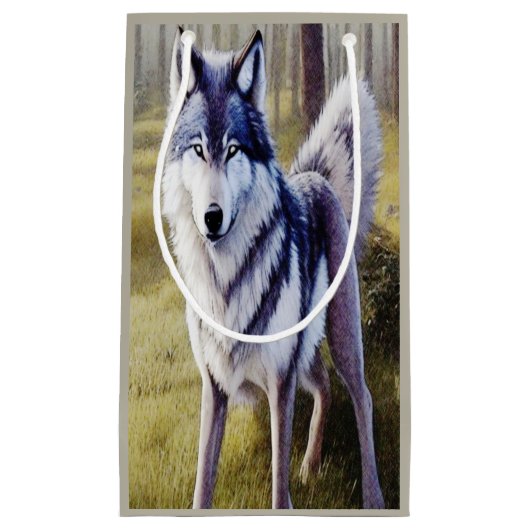 Colorful Wolf Standing Klein Cadeauzakje (Voorkant)