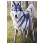 Colorful Wolf Standing Klembord (Achterkant)