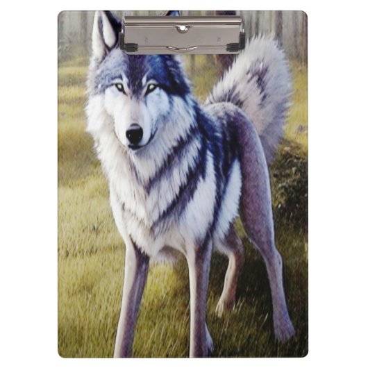 Colorful Wolf Standing Klembord (Voorkant)