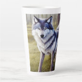 Colorful Wolf Standing Latte Mok (Voorkant)