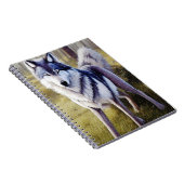 Colorful Wolf Standing Notitieboek (Rechterzijde)