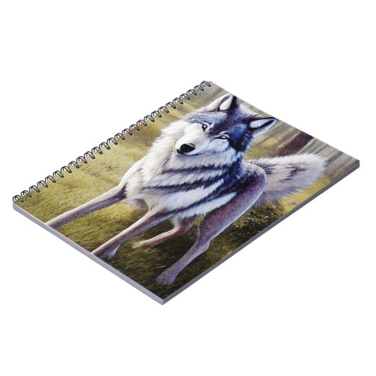 Colorful Wolf Standing Notitieboek (Linkerzijde)