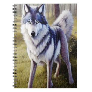 Colorful Wolf Standing Notitieboek