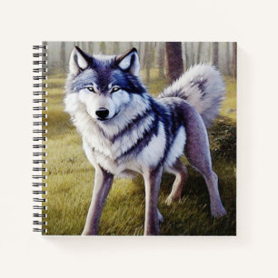 Colorful Wolf Standing Notitieboek
