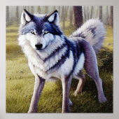 Colorful Wolf Standing Poster (Voorkant)