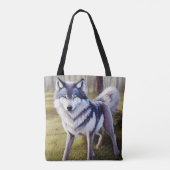 Colorful Wolf Standing Tote Bag (Achterkant)