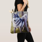 Colorful Wolf Standing Tote Bag (Dichtbij)