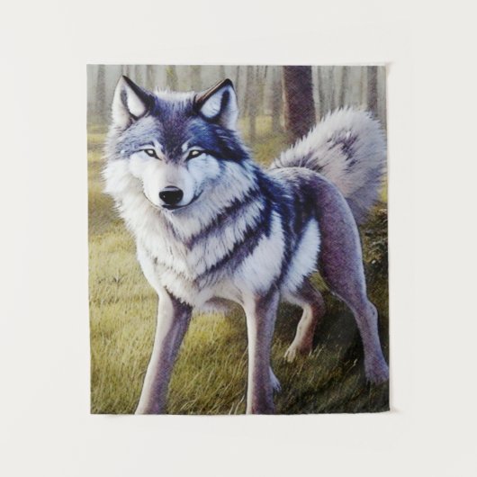 Colorful Wolf Standing Wandkleed (Voorkant)