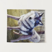 Colorful Wolf Standing Wandkleed (Voorkant (horizontaal))