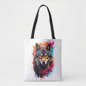 Colorful Wolf Tote Bag (Voorkant)
