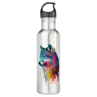 Colorful Wolf Waterfles