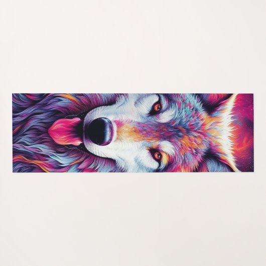 Colorful Wolf Yogamat (Achterkant (horizontaal))