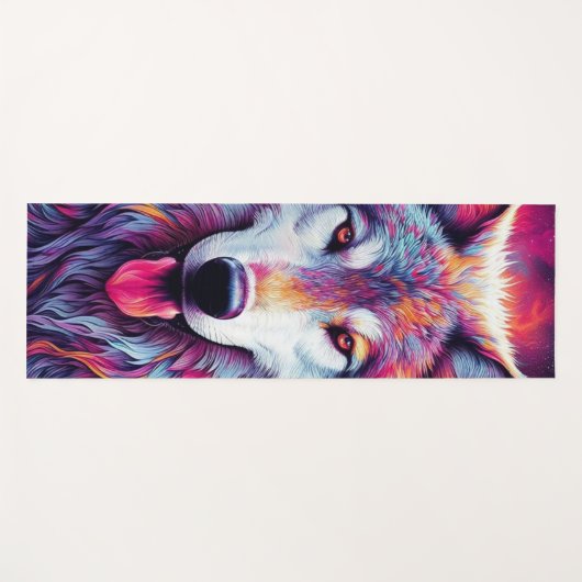Colorful Wolf Yogamat (Voorkant (horizontaal))