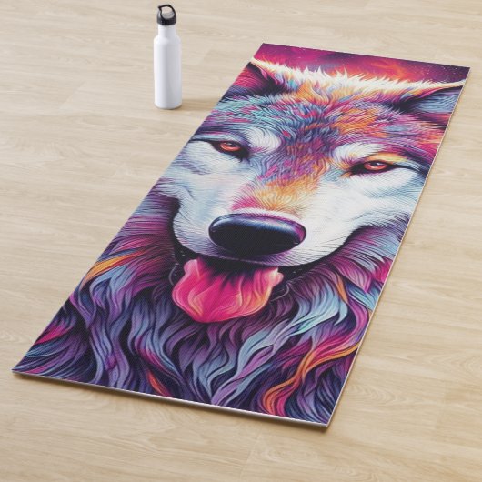 Colorful Wolf Yogamat (In situ)