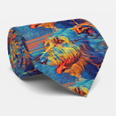 Colorful Wolfhound Profile Mannen Stropdas - Groot (Opgerold)