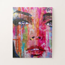 Colorful Woman's Face Graffiti Art Legpuzzel