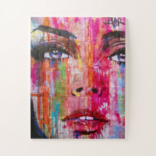 Colorful Woman's Face Graffiti Art Legpuzzel