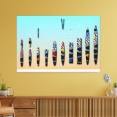 Colorful women dancing geometric silloute canvas afdruk (Insitu (Woonkamer))