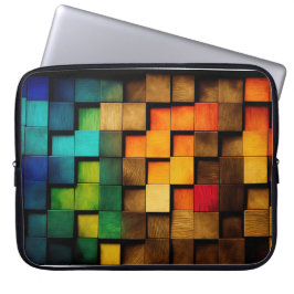 COLORFUL WOOD BLOCKS KIJKEN LAPTOP SLEEVE