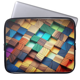 COLORFUL WOOD BLOCKS KIJKEN LAPTOP SLEEVE