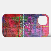 Colorful Wood Grain Monogram Case-Mate iPhone Case (Achterkant (horizontaal))
