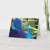 Colorful Wooden Lawnstoelen Foto Retirement Kaart (Voorkant)