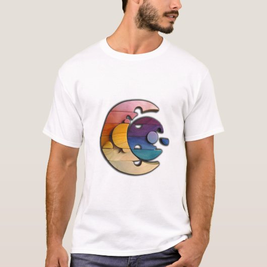 Colorful Wooden Puzzle Circle T-shirt (Voorkant)