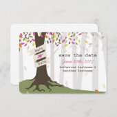 Colorful Woodland Wedding Save the Date (Voorkant / Achterkant)
