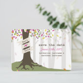 Colorful Woodland Wedding Save the Date (Staand voorkant)