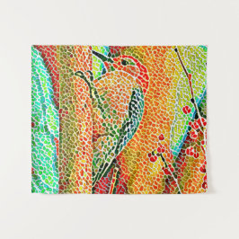 Colorful Woodpecker in Tree Faux Mosaic Wandkleed