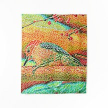 Colorful Woodpecker in Tree Faux Mosaic