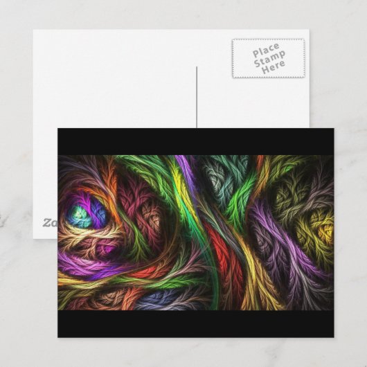 Colorful Wool-Effect Pattern Briefkaart (Voorkant / Achterkant)