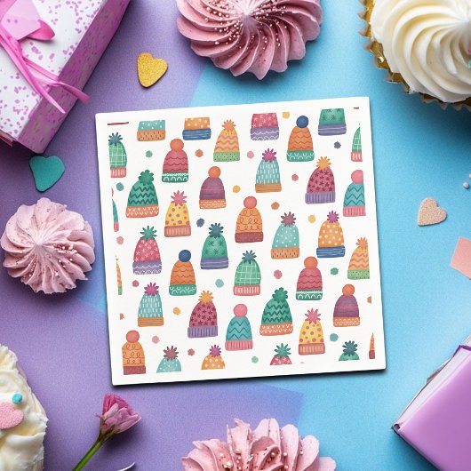 Colorful Woolly Hats Winter Servet