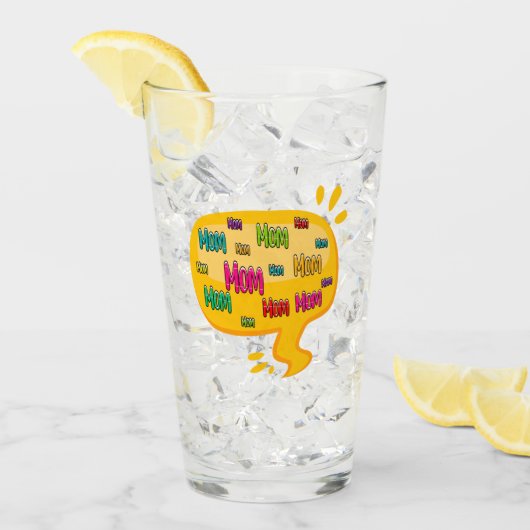 Colorful Word Mam met Gedachtte Bubble Glas (Voorkant ijs)