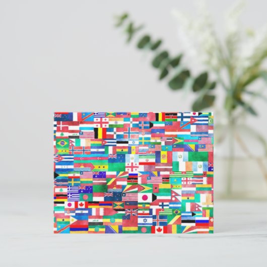 Colorful World Flags Briefkaart (Staand voorkant)