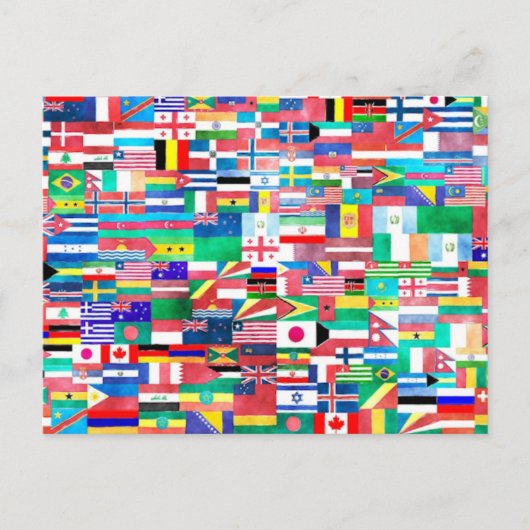 Colorful World Flags Briefkaart (Voorkant)