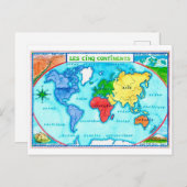 Colorful World Map Postcard Briefkaart (Voorkant / Achterkant)