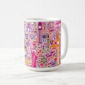 Colorful World Pattern Koffiemok (Voorkant rechts)