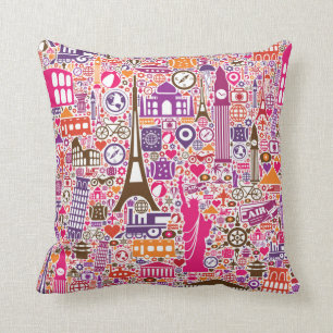 Colorful World Pattern Kussen