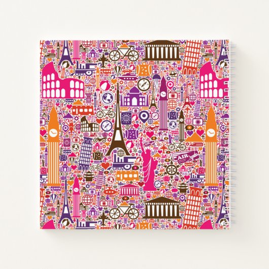 Colorful World Pattern Notitieboek (Achterkant)