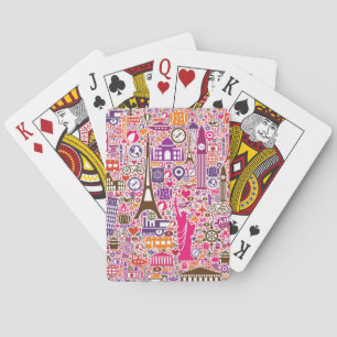 Colorful World Pattern Pokerkaarten