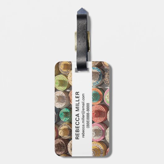 Colorful Woven Petten Bagagelabel (Achterkant verticaal)