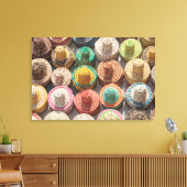 Colorful Woven Petten Canvas Afdruk (Insitu (Woonkamer))
