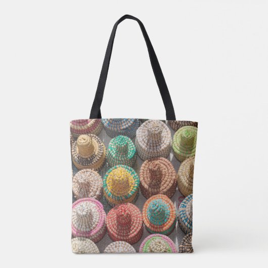 Colorful Woven Petten Tote Bag (Achterkant)