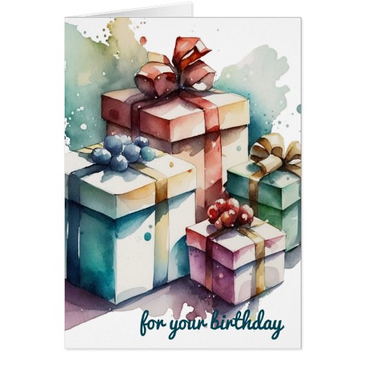 Colorful Wrapped Cadeaus Birthday Kaart (Voorkant)