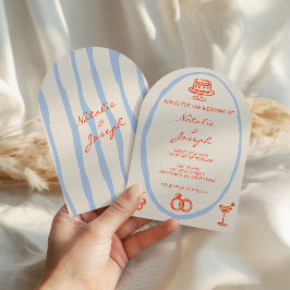 Colorful Written Painted Whimsical Arched Wedding Kaart