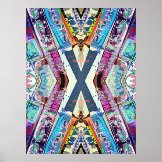 Colorful X Grafisch Poster (Voorkant)